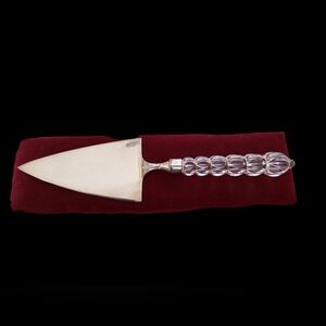 Mikasa Wedding Cake Server Austrian Silver Plated Rousseau Clear Crystal